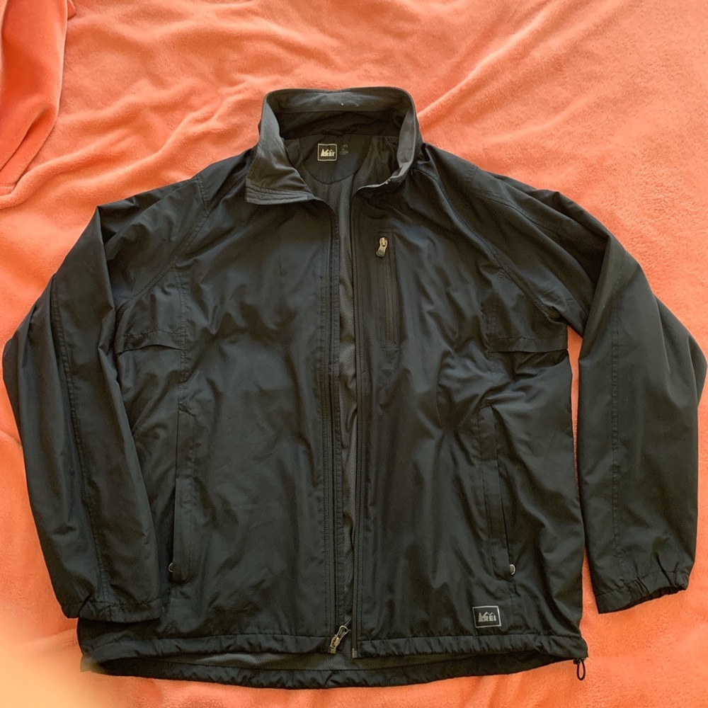Black REI windbreaker